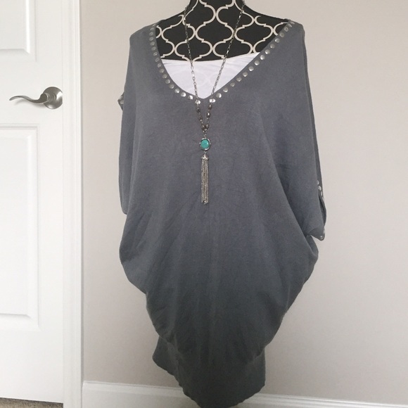 Vertigo Paris Studded Slouchy Sweater Dress - Picture 1 of 4