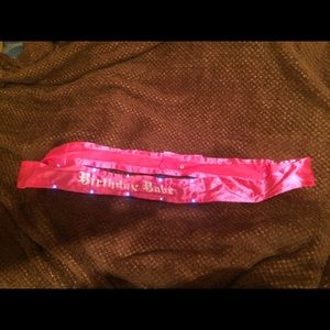 "Birthday Babe" sash.