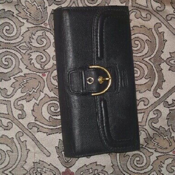 Coach black leather wallet
