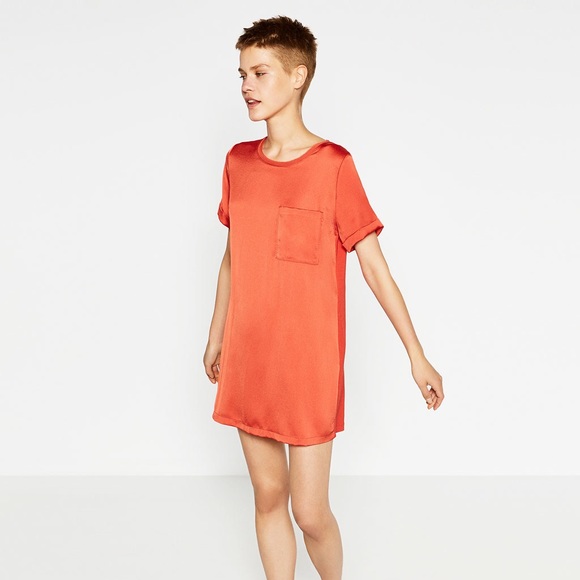 Zara sateen dress with pocket