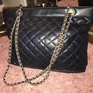 Navy blue medium/large quilted tote