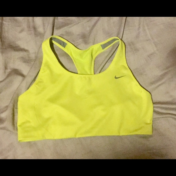 Neon green/yellow Nike sports bra