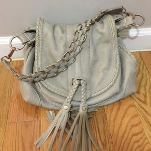 Bone color purse w/ rose gold chain handle