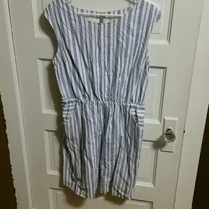 Blue and white dress