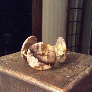 Brown marbled bourbon and bowties bracelet