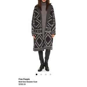 ‼️Free People Bold Geo Sweater Coat