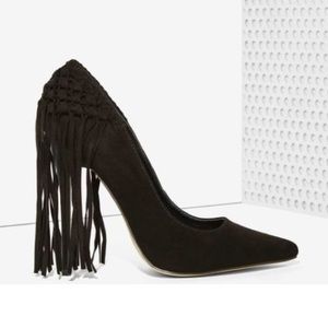 Black Fringe pumps