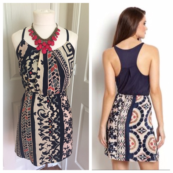 Navy Patterned Dress