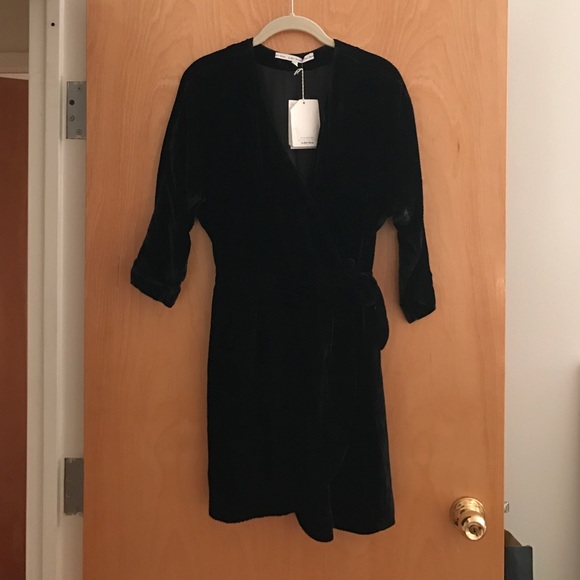 & Other Stories Velvet Wrap Dress