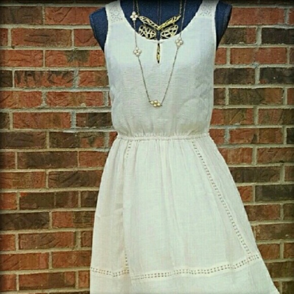 LC Lauren Conrad Dresses & Skirts - 🎉LAUREN CONRAD New M Cream Pink Short Dress