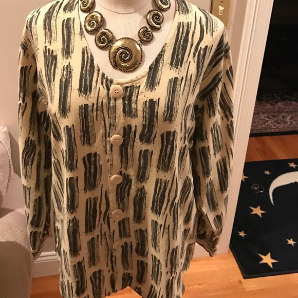 🌺 CHICOS Design Linen Blend Jacket Size 10