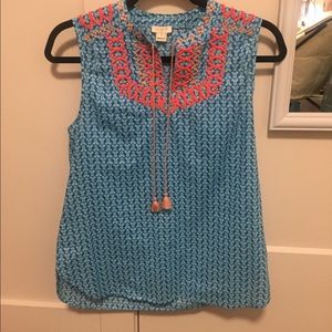 Jcrew embroidered top! Worn once!