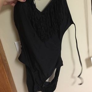 Black one piece swimming suit
