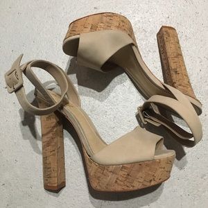 Schutz Platform Cork Block Heels