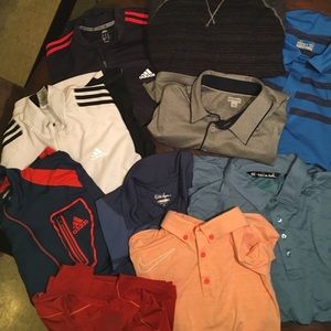Men's LOT of athletic wear, polos.