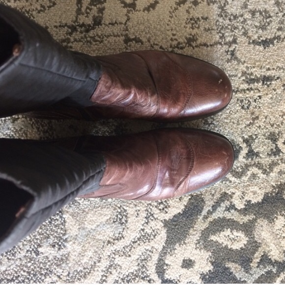 *SOLD* Leather and Nylon Anthro Boots - Picture 2 of 3