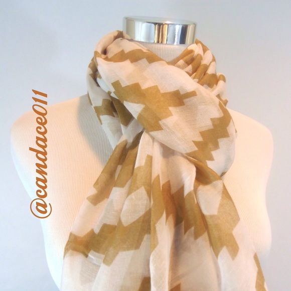 Aztec Print Scarf (Khaki) - Picture 2 of 2
