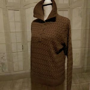 Liz Claiborne Large Tan Cable Knit Chunky Sweater