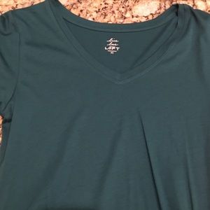 NWOT Ann Taylor Loft dark teal v-neck shirt