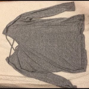 Gray V-Neck Sweater - Light