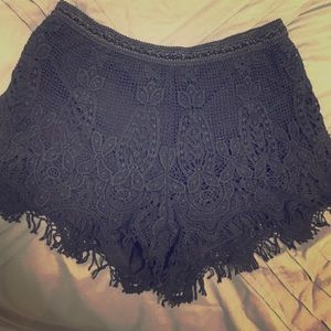 Black crotchet shorts