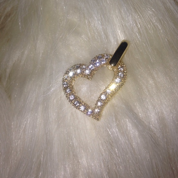 Gold and Rhinestone Heart Pendent