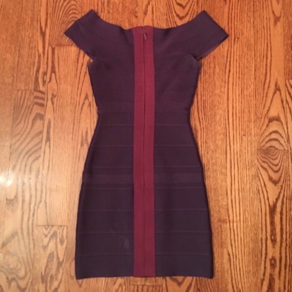 Herve Leger Lelo Purple Dress View 4