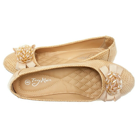 Tory K Women Wedge Ballet Pumps, b-1402W, Tan - Picture 2 of 4