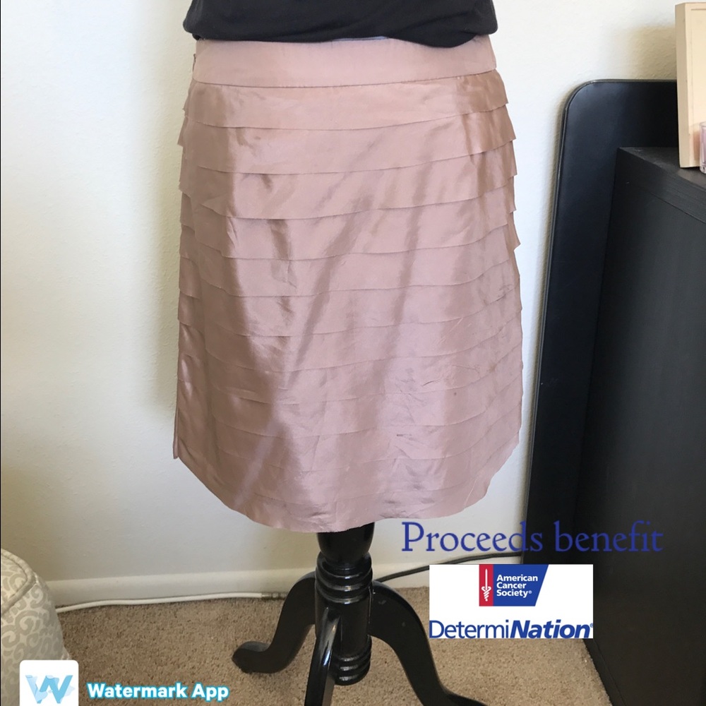 Ann Taylor LOFT 100% Silk Gray Skirt