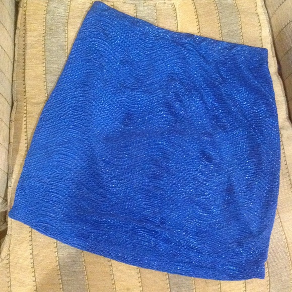 Dazzling blue mini skirt