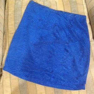 Dazzling blue mini skirt