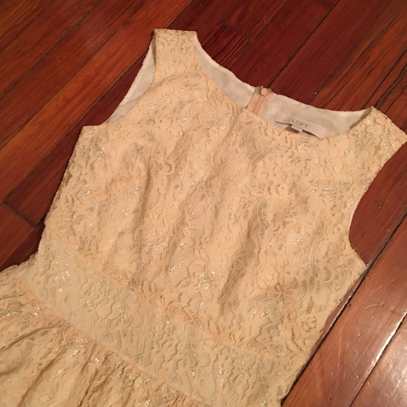 Loft Peach Shimmery Lace Dress - Picture 1 of 3