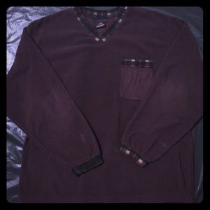 Men's Large V-Neck pullover fleece.