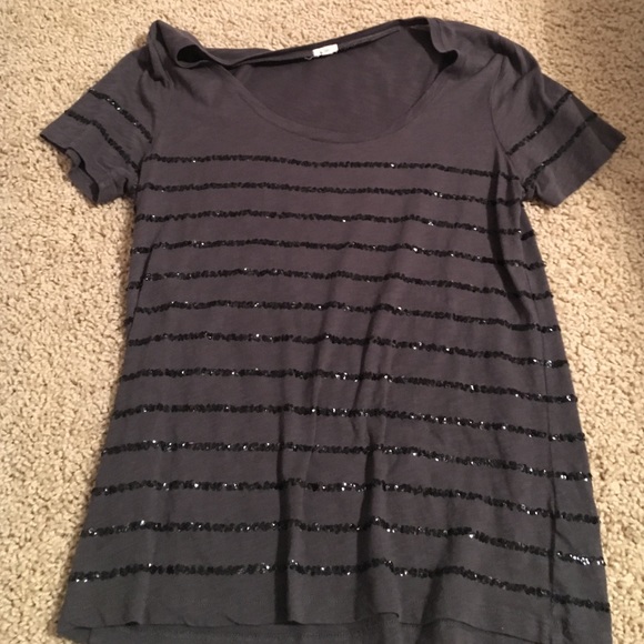 J.crew sequin stripe crew neck