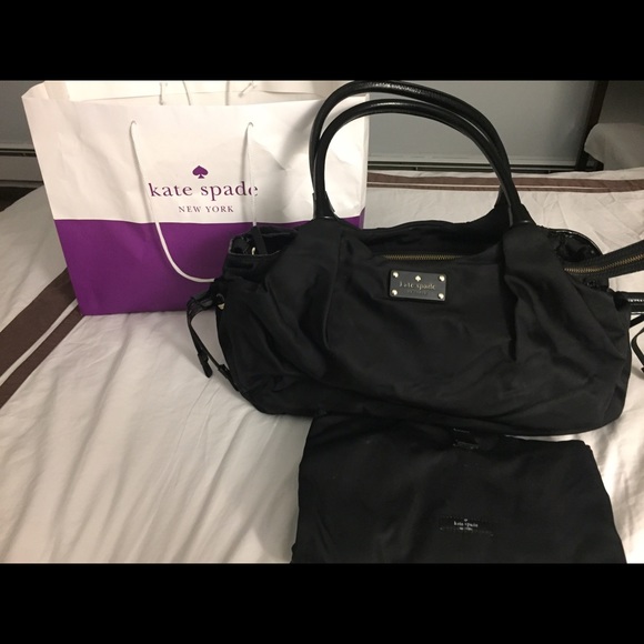 All Black KATE SPADE diaper bag w/ changing mat