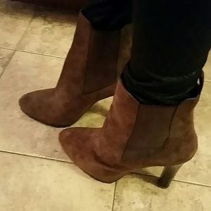 Ralph Lauren brown suede booties sz 10 R2S!