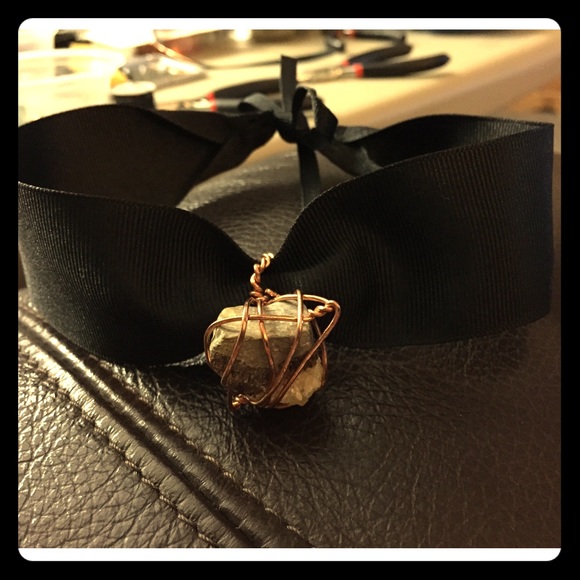 Amazing Multi Stone Wrapped with Brass Choker
