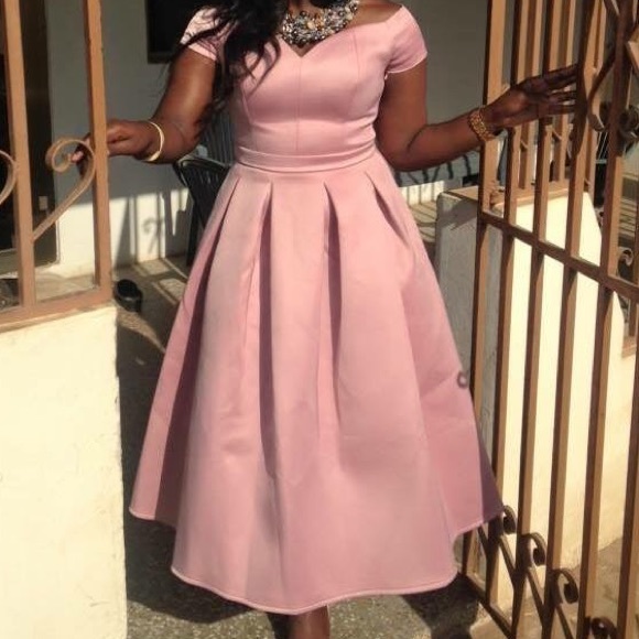 ASOS Dresses - Asos Satin Bardot Midi Prom Dress ASOS Dresses - Asos Satin Bardot Midi Prom Dress