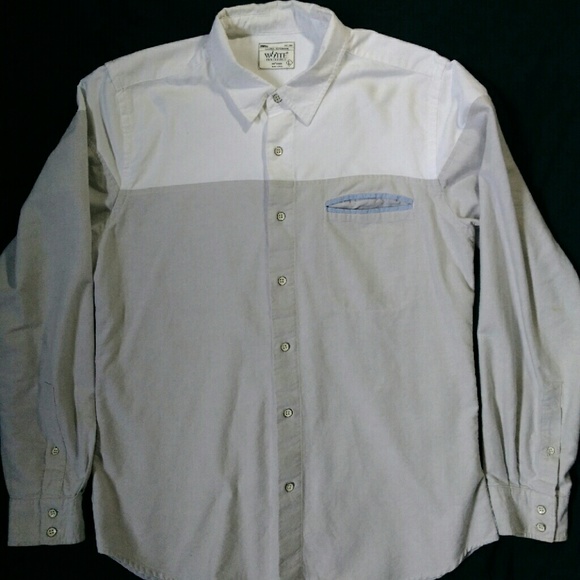 White Picket Fence color block button down shirt - Picture 1 of 4