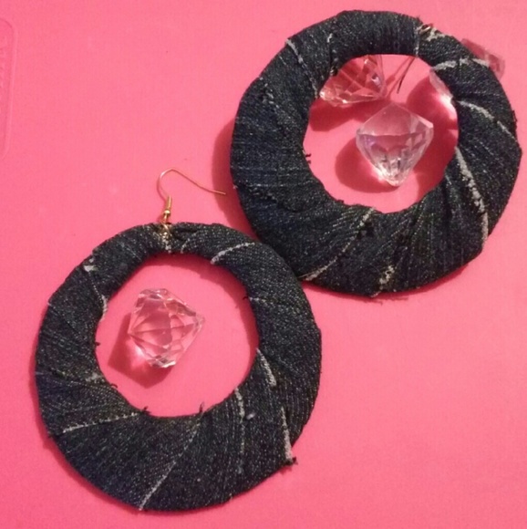 New Hand decorated hoop earrings