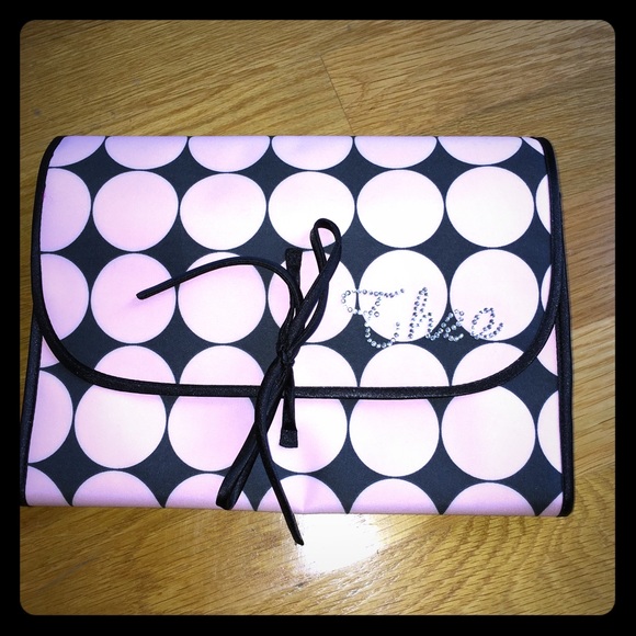 Polka Dot Lingerie bag in pink and black