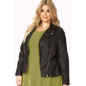 Forever 21 Quilted Panel Faux Leather Jacket