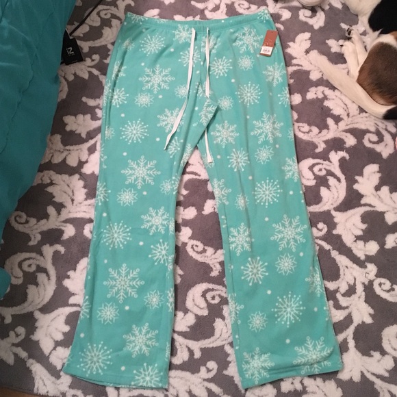 Mint snowflake PJ pants