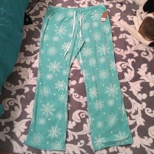 Mint snowflake PJ pants