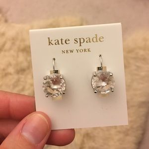 Kate Spade silver round leverback earrings