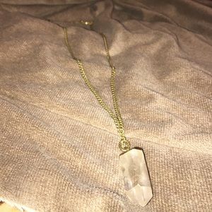 Clear Stone Necklace (Gold chain)