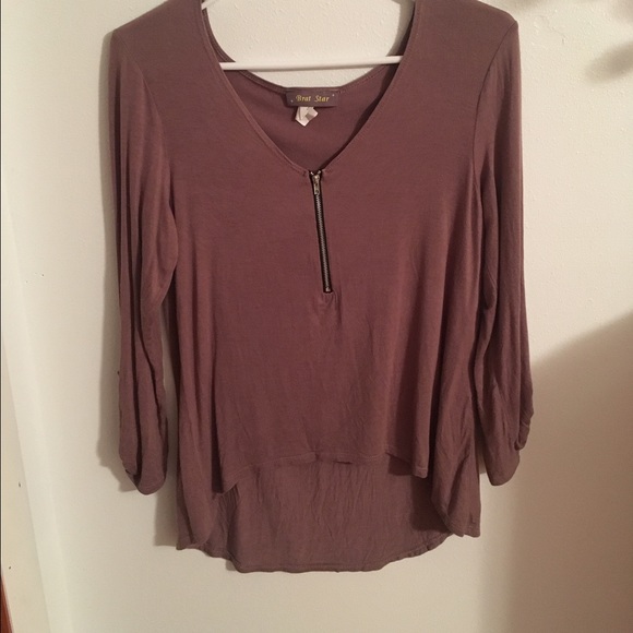 Tan Zip up shirt