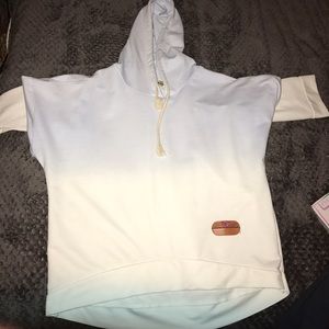 Selling an ombré crop top hoodie.