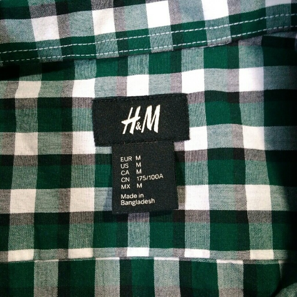 H&M checkered button down short sleeved shirt - Picture 3 of 4