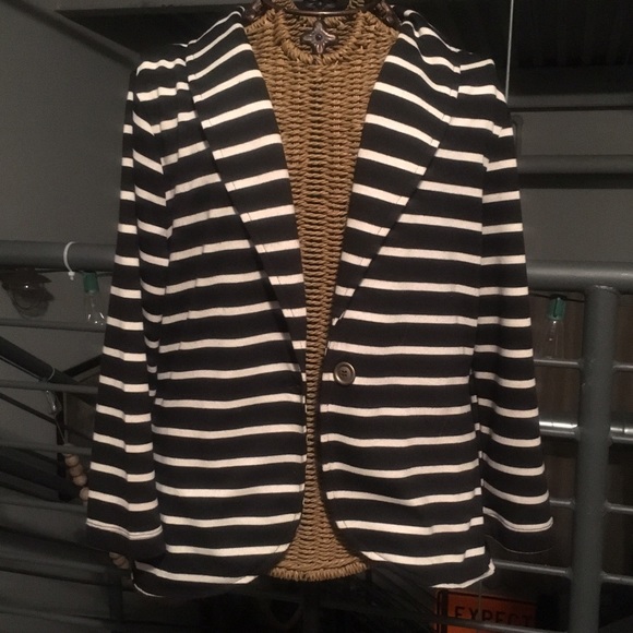 Black & White Striped Blazer